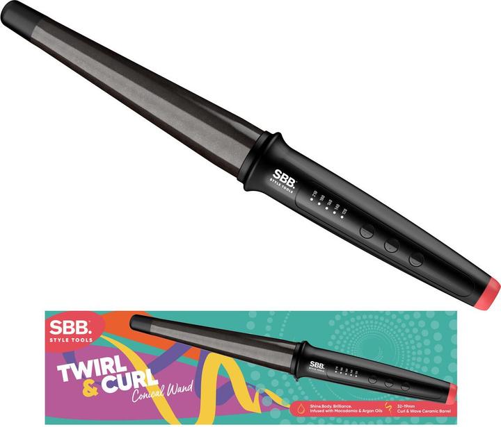 Actual product image SBB SBWD-1000-EU Twirl & Curl Conical Wand (32 mm)
