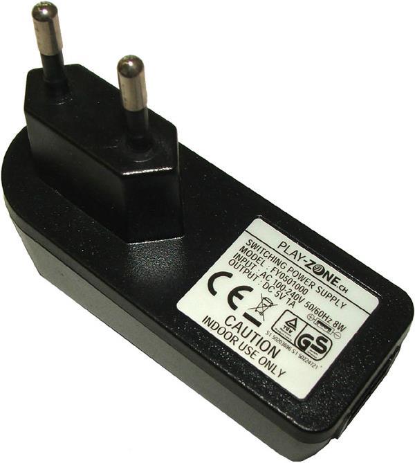 Play-Zone Power supply AC/DC adapter 5V DC 1000mA USB