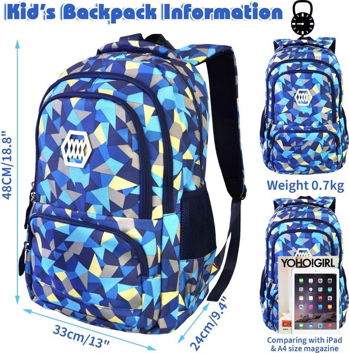 Image du produit Only-Bags.Store Sac à dos scolaire garçon Sacs d'école Sacs à dos ergonomiques pour enfants (12.90 l)