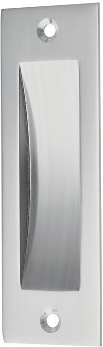 Hermeta Schiebetürmuschel Aluminium silberfarbig eloxiert eckig Länge 120 mm Breite 40 mm