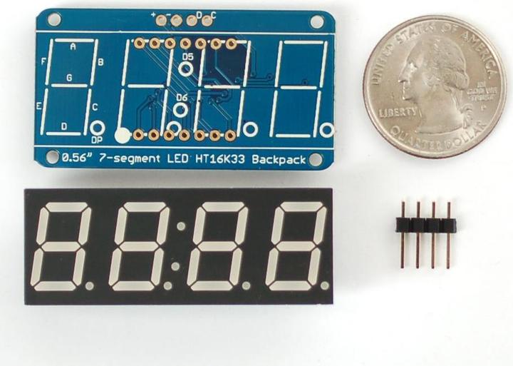 Produktbild Adafruit 0.56" 4-Digit 7-Segment w/I2C Blau (Diverse)
