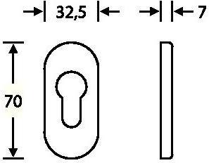 Actual product image FSB Key rosette 17 1757 stainless steel 6204 blind oval (Door handle)