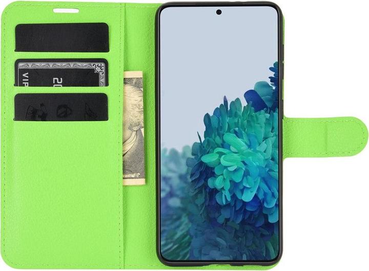 Actual product image Cover-Discount Galaxy S21 - leather case cover green (Samsung Galaxy S21)