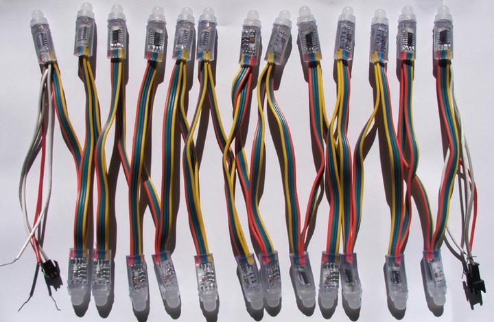 Produktbild OEM 12mm Diffused Digital RGB LED Pixels (25er Strang) WS2801