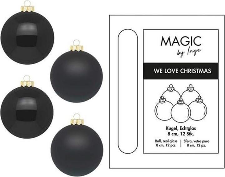 Inge’s Glas Christmas Decor Ebony Black (12 -teilig)