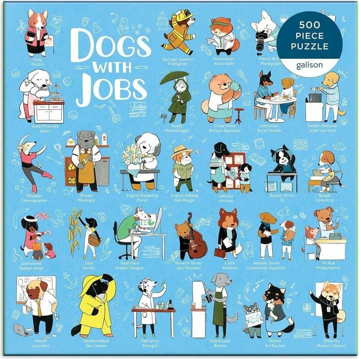 Produktbild Abrams & Chronicle Dogs With Jobs 500 Piece Puzzle (Galison, Englisch)