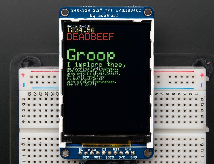 Actual product image Adafruit 2.2" 18-bit color TFT LCD with microSD ILI9340 (Various)
