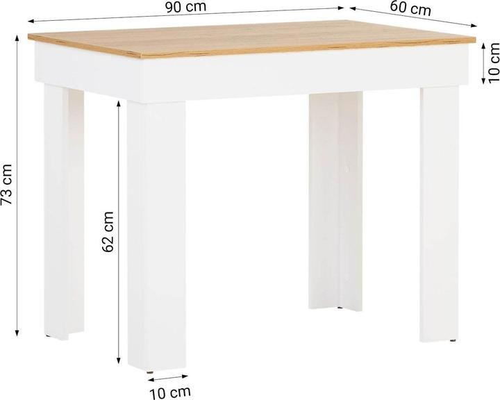 Image du produit Homestyle4u Table de salle à manger avec 2 chaises Set