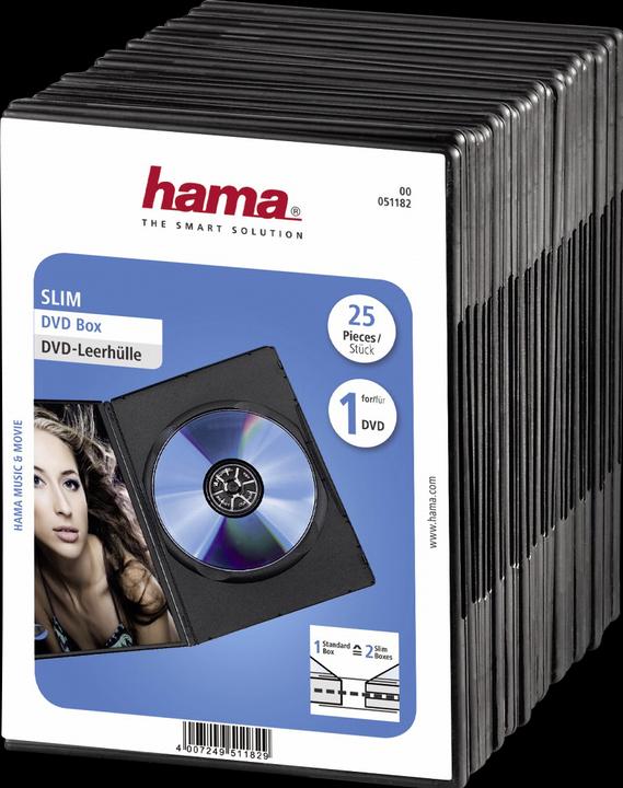 Actual product image Hama 1x25 DVD Sleeve Slim 50% space saving