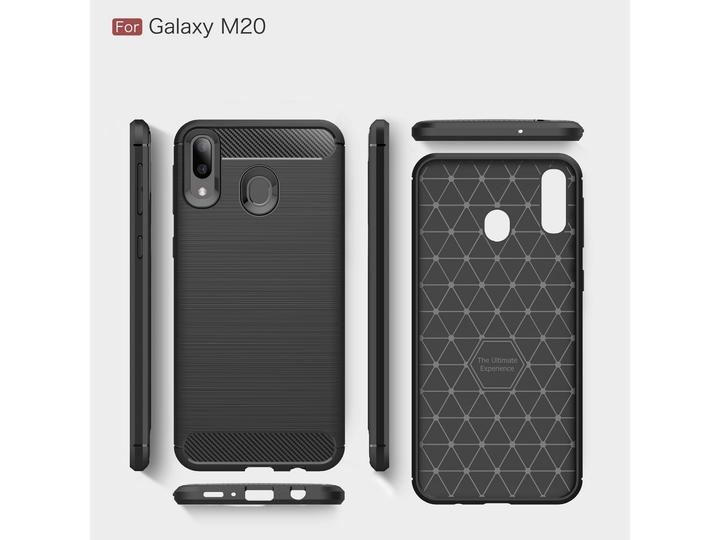 Produktbild Screenguard Samsung Galaxy M20 Hülle Carbon Brushed Soft TPU (Samsung Galaxy M20)