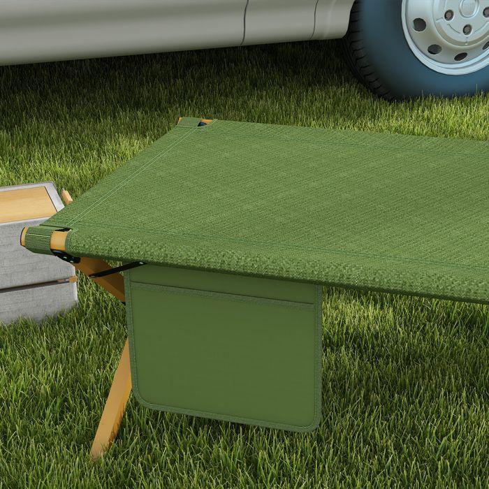 Produktbild Swisshandel24 Sonnenliege Klappbar Gartenliegestuhl mit Seitentasche, Relaxliege Oxford, Dunkelgrün, 196x64x45cm (196 cm)