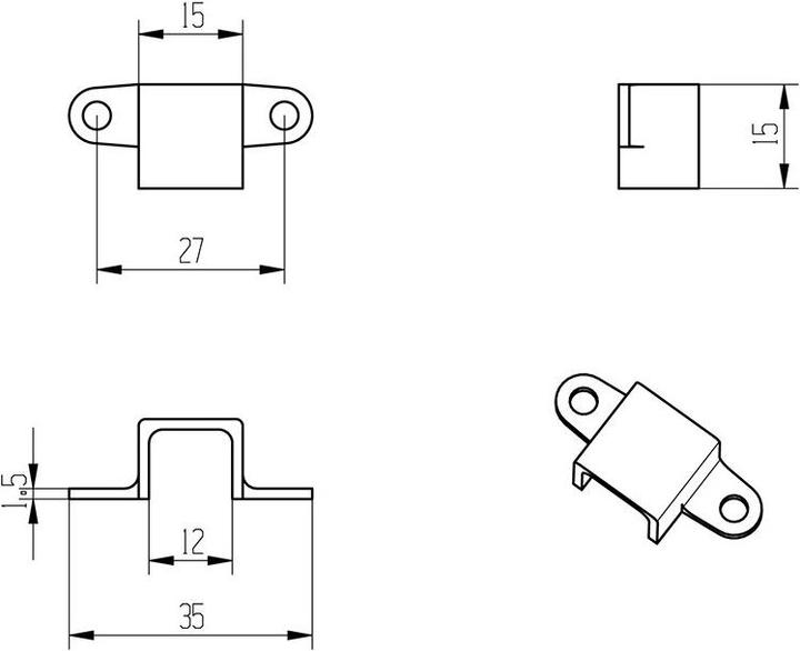OEM Micro Metal Gearmotor Bracket Extended (Structural elements)