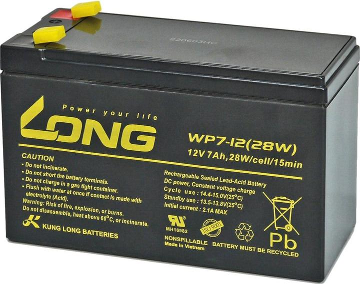 Produktbild Long WP7-12(28W)-M/F2 WP7-12(28W)-M/F2 Bleiakku 12 V 7 Ah Blei-Vlies (AGM) (B x (12 V, 7 Ah)