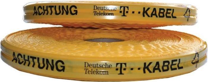 Produktbild Multicoll Trassenwarnband Aufdruck Achtung D. Telekom Kabel Breite 50 mm Länge 250 m gelb (50 mm)