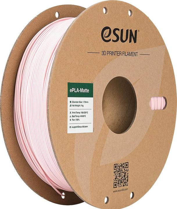 Actual product image eSUN ePLA Mat Peach Pink Filament 1.75mm 1Kg (PLA, 1.75 mm, 1000 g, Rose)