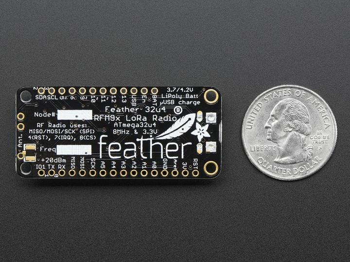 Actual product image Adafruit Feather 32u4 RFM95 LoRa Radio 868 or 915 MHz (Various)