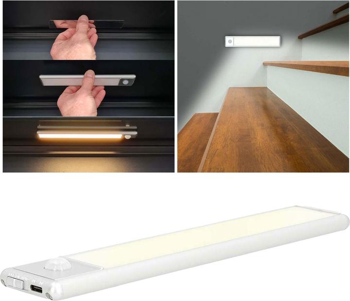 Immagine prodotto Nedis Striscia luminosa a LED ricaricabile con sensore di movimento (Bianco caldo, 1.40 cm, Interno)