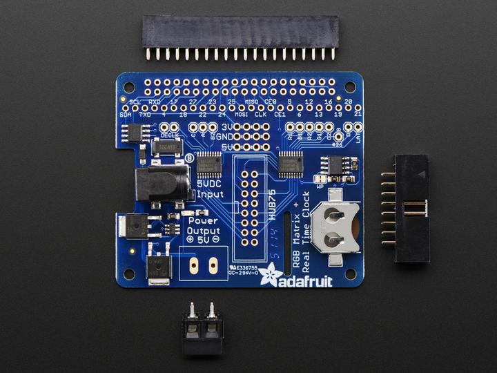 Actual product image Adafruit RGB Matrix HAT RTC for Raspberry Pi (Shield)