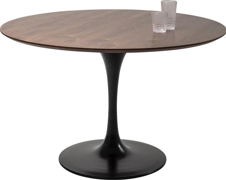 Produktbild Kare Design Tisch Invitation Set Nussbaum Schwarz Ø120cm (120 x 120 x 76 cm)