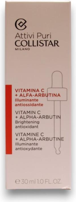 Valeurs nutritives et ingrédients Collistar Pure Actives Vitamine C + Alpha-Arbutin (30 ml)
