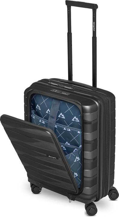 Actual product image Bergpfeil Travel 4 Rollen Kabinentrolley 55 cm Laptopfach mit Dehnfalte (46 l)