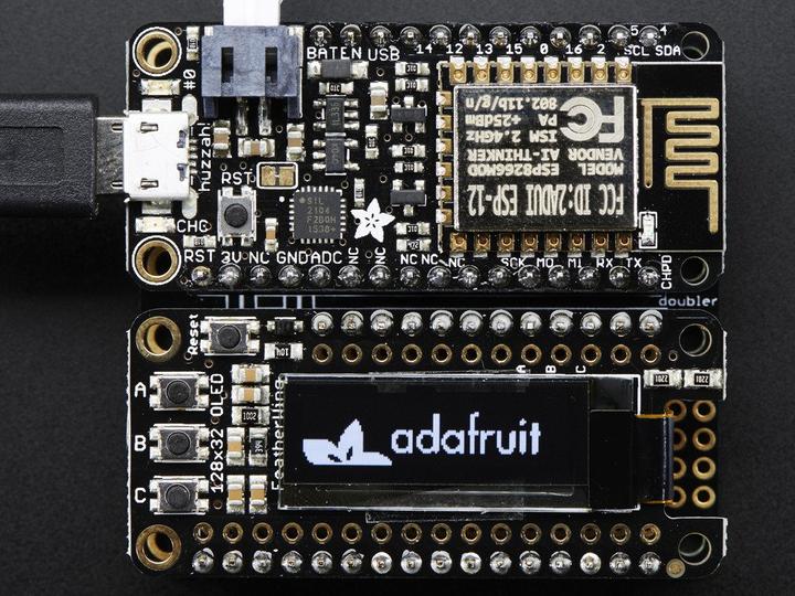 Actual product image Adafruit FeatherWing OLED 128x32 OLED (Feather Add-On) (Various)