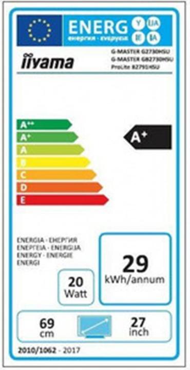 Etichetta energetica iiyama G-Master GB2730HSU-B1 (1920 x 1080 pixel, 27")