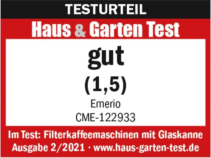 Nährwerte und Zutaten Emerio Kaffeemaschine, 1,25L, auto. Abschaltung