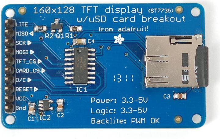 Produktbild Adafruit 1.8" 18-Bit Color TFT LCD mit microSD Breakout ST (Display)