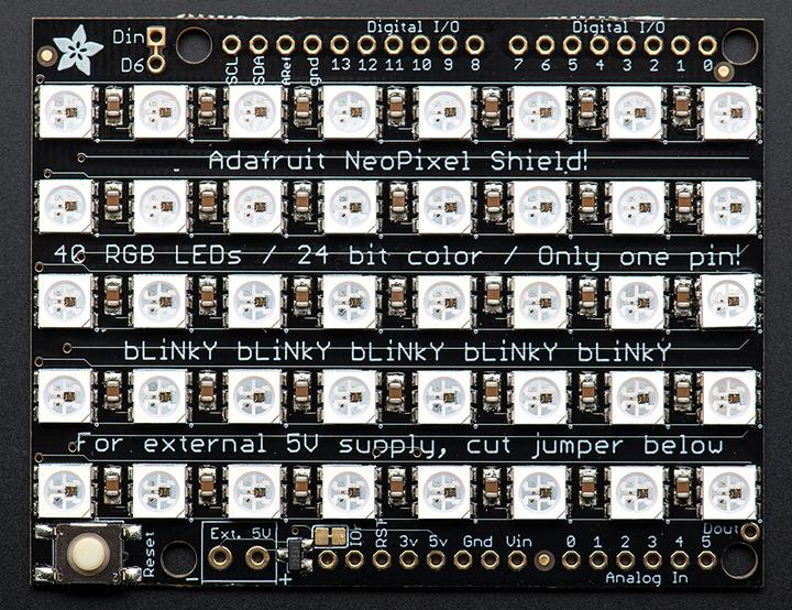 Produktbild Adafruit NeoPixel Shield for Arduino 40 RGB LED Pixel Matr