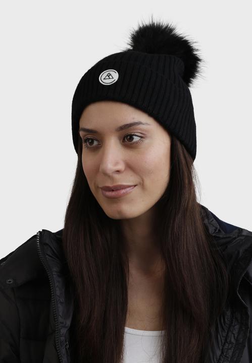 Image du produit Cash-Mere Kaschmir Rib Mütze mit Bommel (Taille unique)