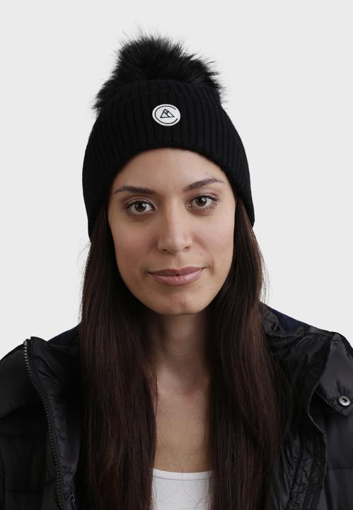 Image du produit Cash-Mere Kaschmir Rib Mütze mit Bommel (Taille unique)