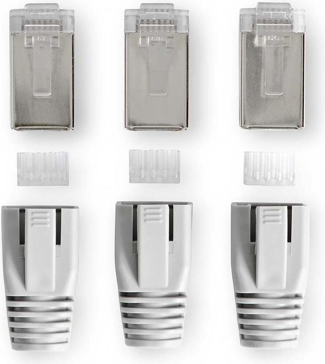 Immagine prodotto Nedis CCBW89380GY Spina RJ45 Pass Through Fixed/Split FTP CAT6a Straight Placcato oro 10 pz. (F/FTP, CAT6a, 0.04 m)