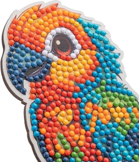 Actual product image Craft Buddy Jungle Papagei, Crystal Art Buddy, ca. 11x8cm