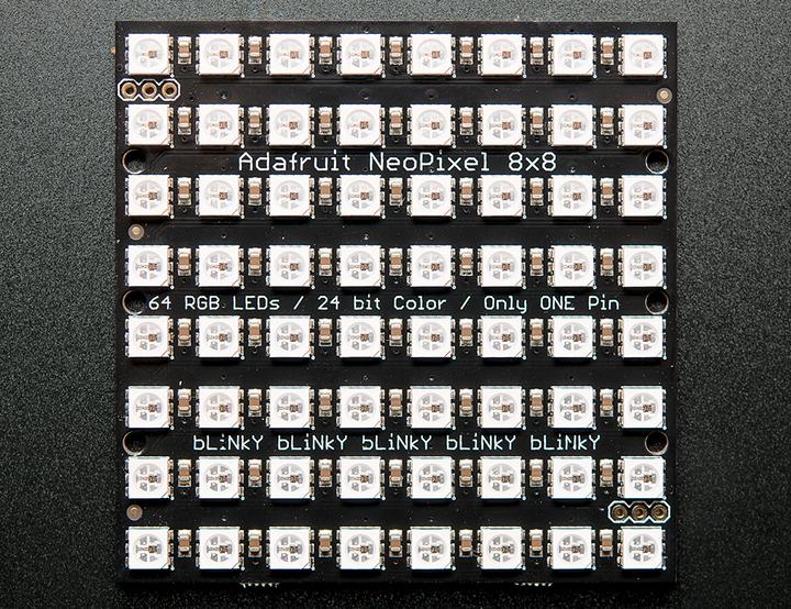 Image du produit Adafruit NeoPixel NeoMatrix 8x8 64 RGB LED Pixel Matrix