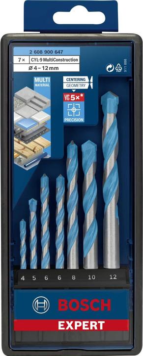 Actual product image Bosch Professional Zubehör EXPERT MultiConstruction CYL-9 drill bit set 4/5/6/8/10/12 mm, 7 pcs. (4 - 12)