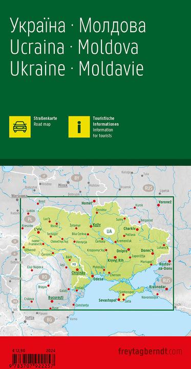 Produktbild Ukraine - Moldawien, Strassenkarte 1:1.000.000, freytag & berndt