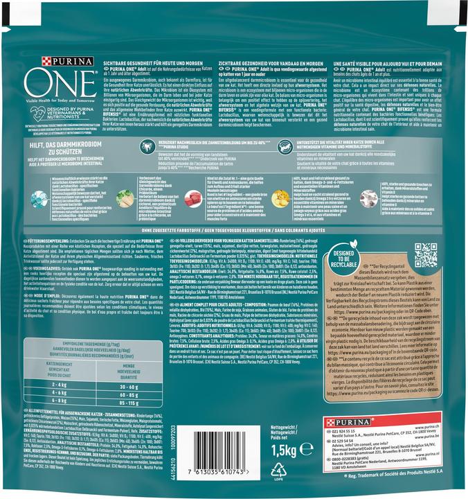 Produktbild Purina ONE Rind und Vollkorn (Adult, 1 Stk., 1500 g)