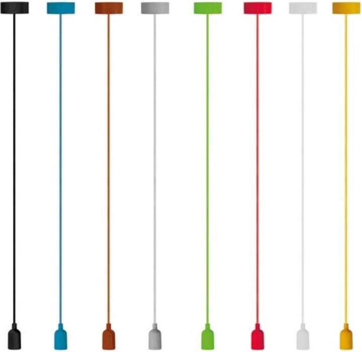Immagine prodotto Vellight Lampada a sospensione di design con cavo tessile - Bianco (E27)
