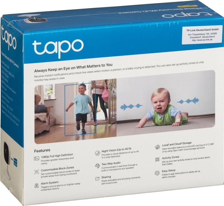 Image du produit TP-Link Tapo C100 Sécurité intérieure (1920 x 1080 Pixels)