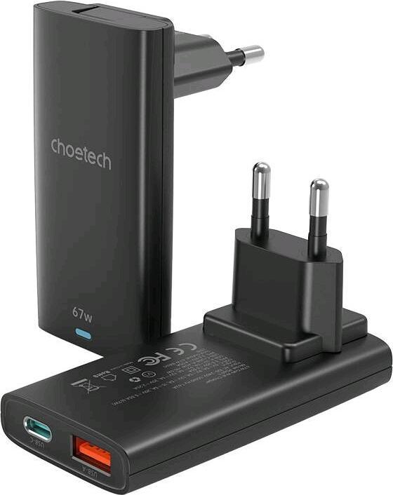 Productafbeelding Choetech USB-C en USB-A GaN snelle oplader (65 W)