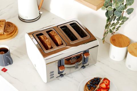 Produktbild Swan ST14620WHTN Toaster 4 Scheibe(n) Edelstahl