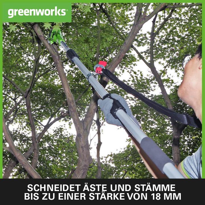 Produktbild Greenworks G24PSHK2 2-in-1 Akku Stabheckenschere inkl. Akku 2Ah und Ladegeraet (Akkubetrieb)