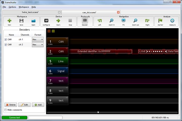 Actual product image Ikalogic ScanaPLUS: 9-Channels 100MHz Logic Analyser