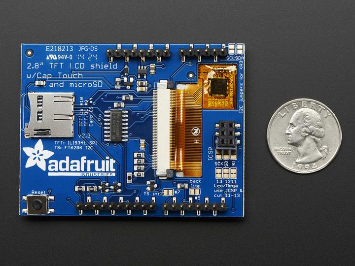 Actual product image Adafruit 2.8" TFT shield with capacitive touch screen