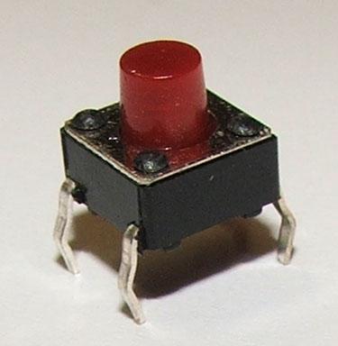 Image du produit Play-Zone Bouton-poussoir d'impression 6 x 6 x 6mm rouge/noir