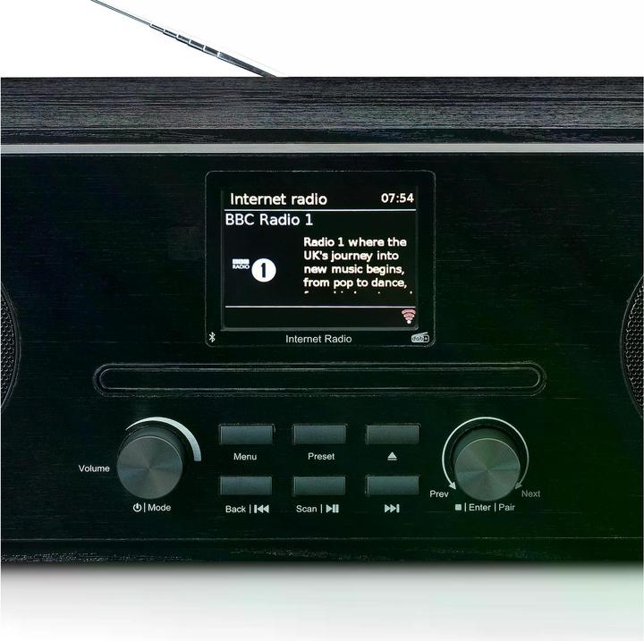 Image du produit Lenco DIR-260BK (FM, DAB+ DAB, Webradio, VHF, WiFi, Bluetooth)