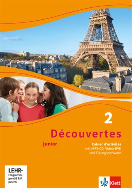 Produktbild Découvertes Junior. 2 Cahier d'activités mit MP3-CD, Video-DVD und Übungssoftware. Klasse 6 (Deutsch, Ernst Klett Verlag, 2012)