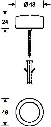 Image du produit FSB Butoir de porte au sol 38 3878 Ø 48 mm hauteur 24 mm aluminium naturel / F1 montage par chevilles (1 pièce(s))