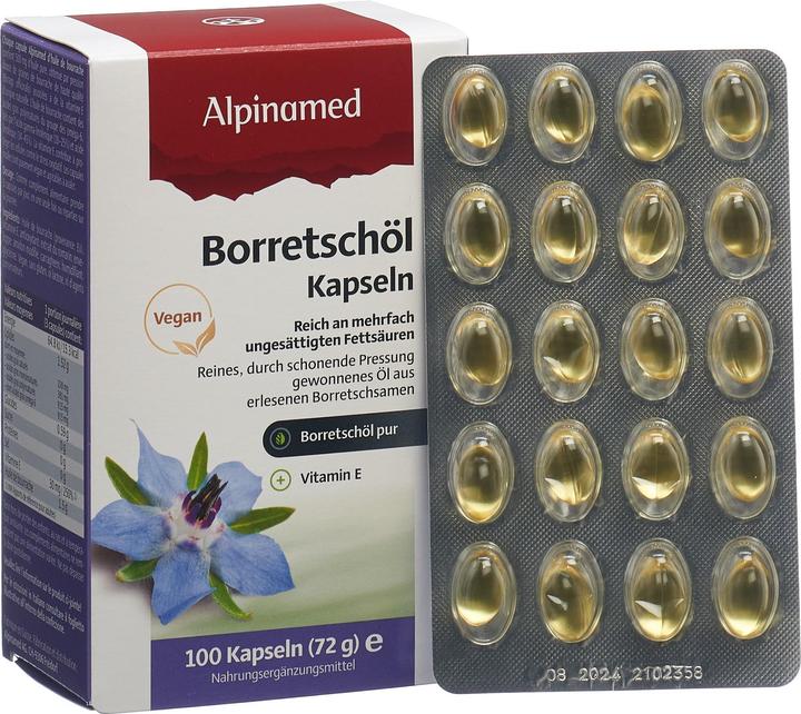 Actual product image Alpinamed Borage Oil (100 Piece, Capsules, 90 g)